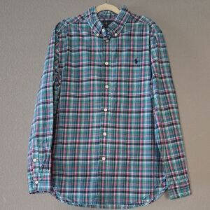 Ralph Lauren Blue and Green Plaid Button Down Shirt